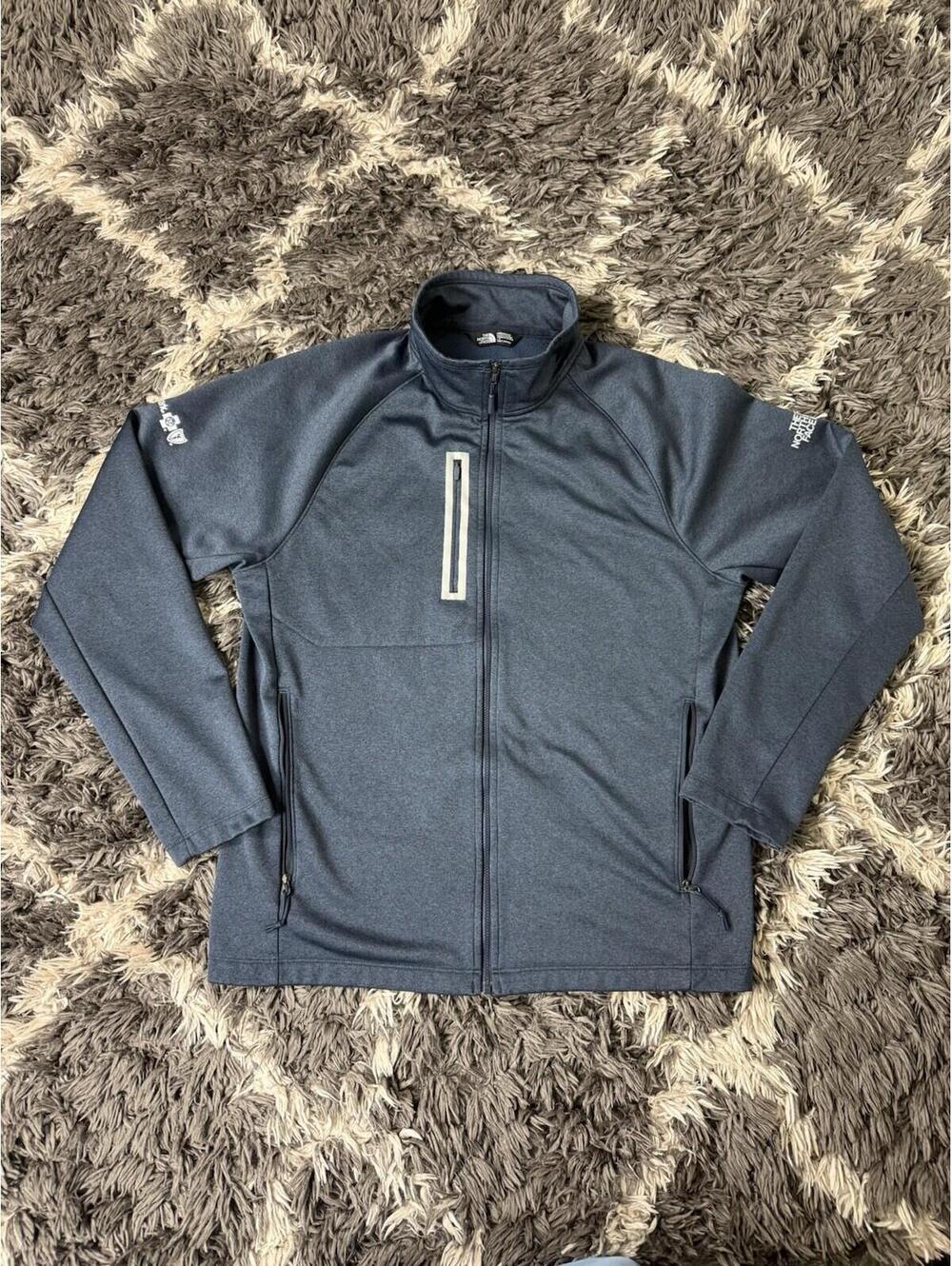 The North Face Mens Large Full Zip Softshell Fleece Jacket Blue Outdoor Wellmark